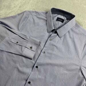 7Diamonds Chilean Sunset 4 Way Stretch Blue Geometric Button Down Shirt Mens L